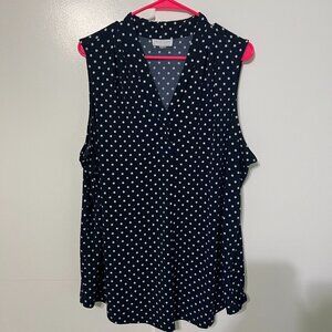 Charter Club 2x polka dot sleeveless shell